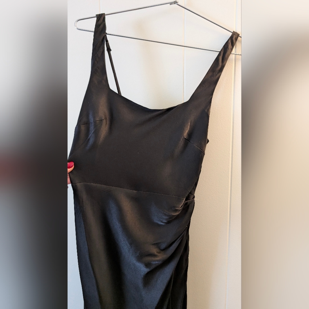Hello MollyThe Evelina Satin Maxi Dress Black Small - Picture 7 of 8